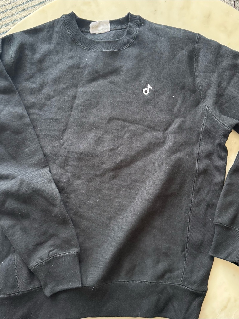 TikTok Logo Black Crewneck Sweatshirt
